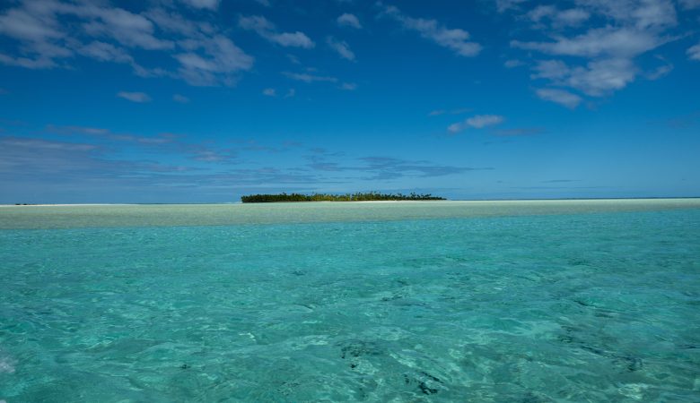 Ausblick auf One Foot Island, Cook Islands